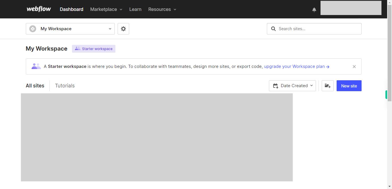 My Workspace Sites - Webflow