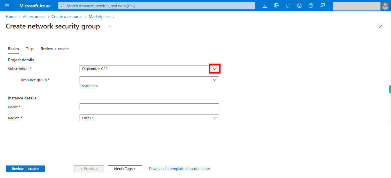 Create network security group - Microsoft Azure