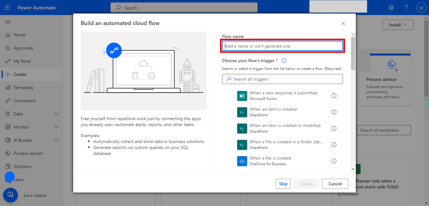 Create your flow | Power Automate