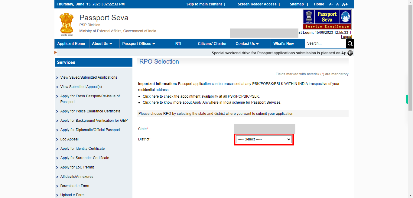 Passport Type : Apply for Fresh Passport / Reissue of Passport | Passport Seva