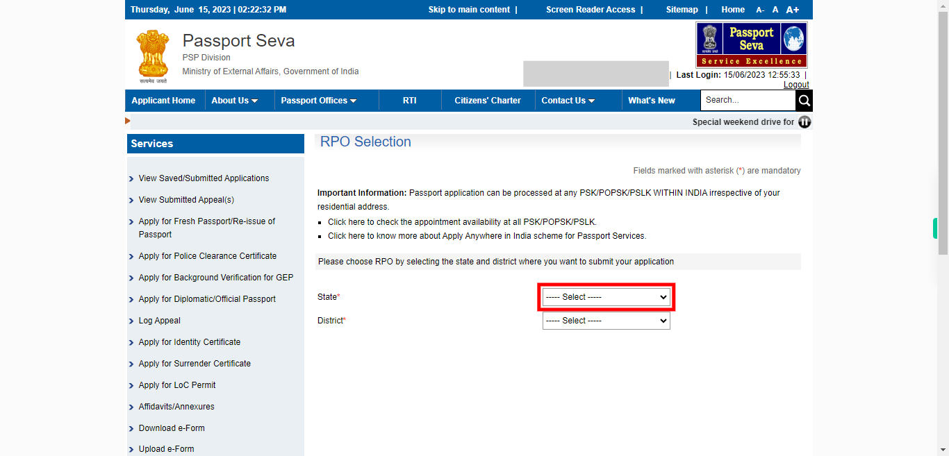 Passport Type : Apply for Fresh Passport / Reissue of Passport | Passport Seva