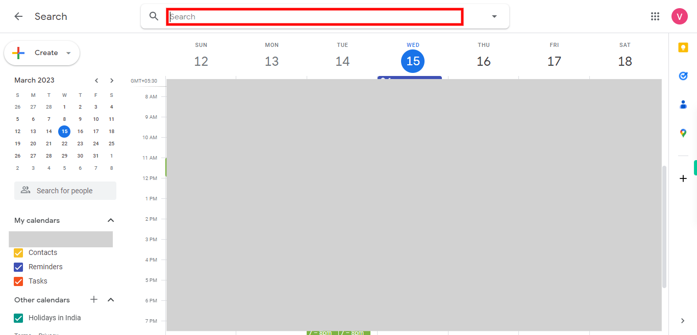 Google Calendar - Week of March 12, 2023