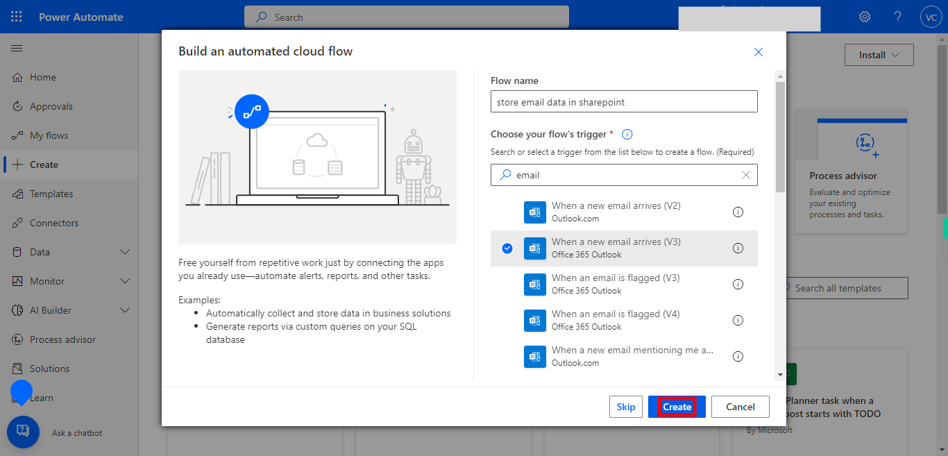 Create your flow | Power Automate