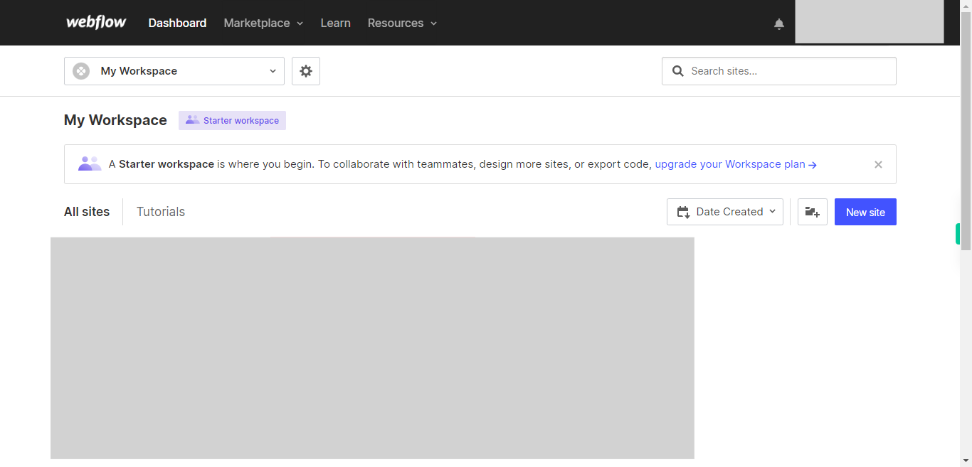 My Workspace Sites - Webflow