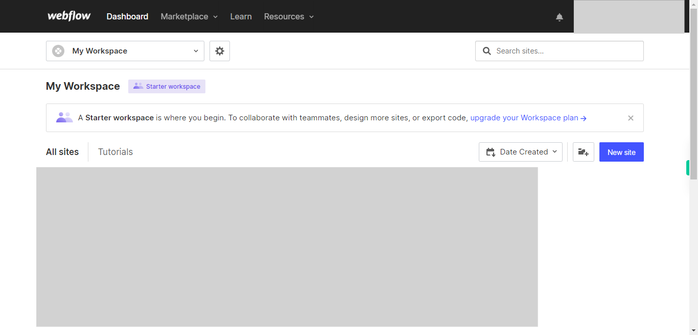 My Workspace Sites - Webflow