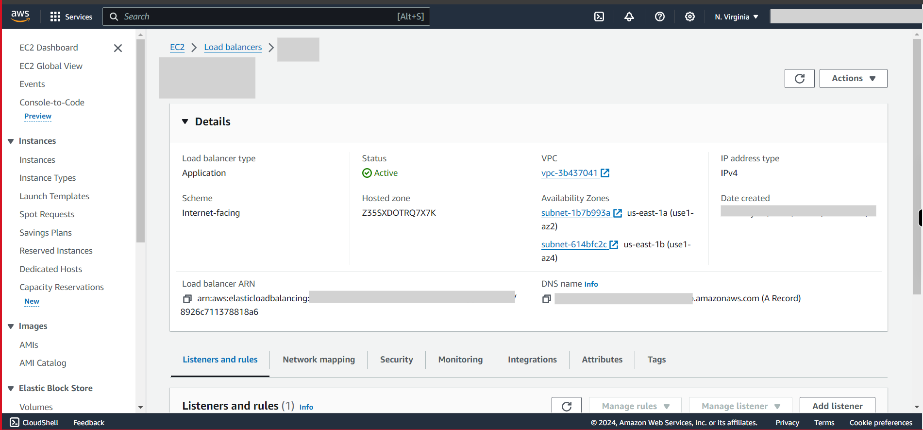 Load balancers | EC2 Management Console