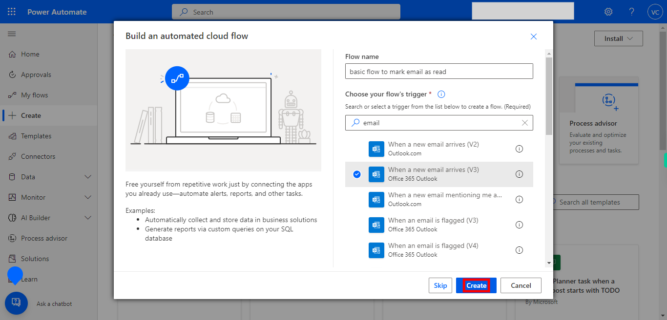 Create your flow | Power Automate