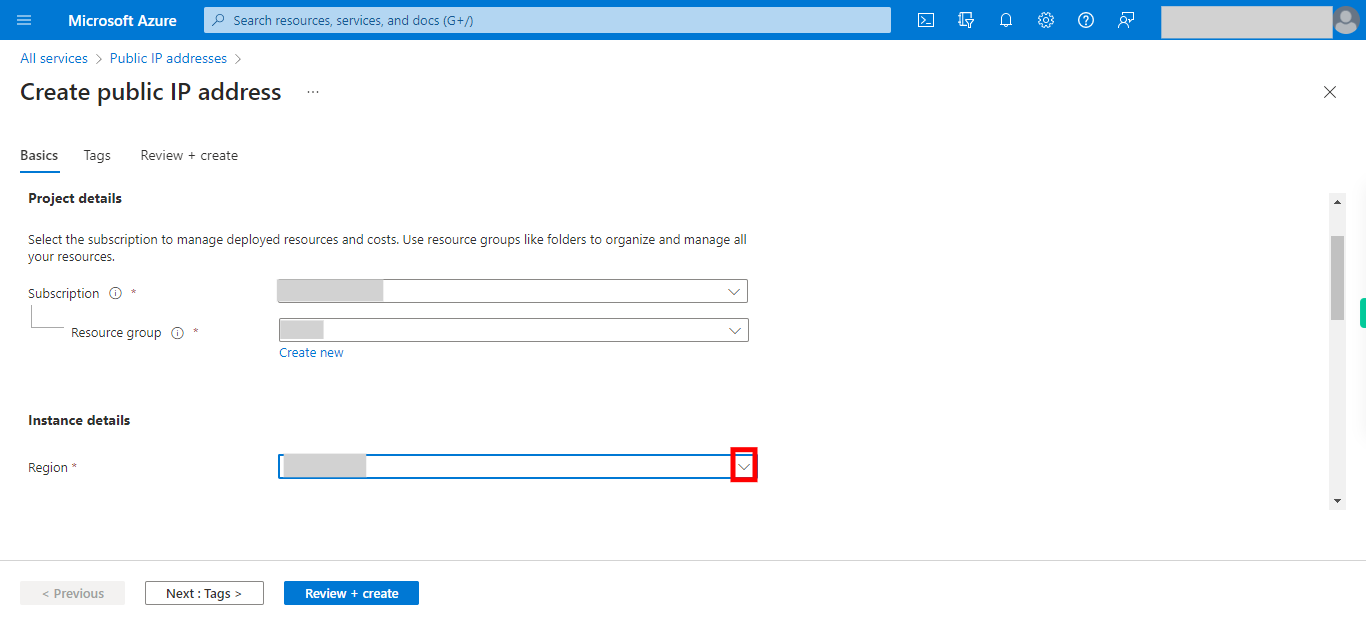 Create public IP address - Microsoft Azure