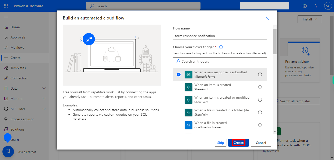 Create your flow | Power Automate