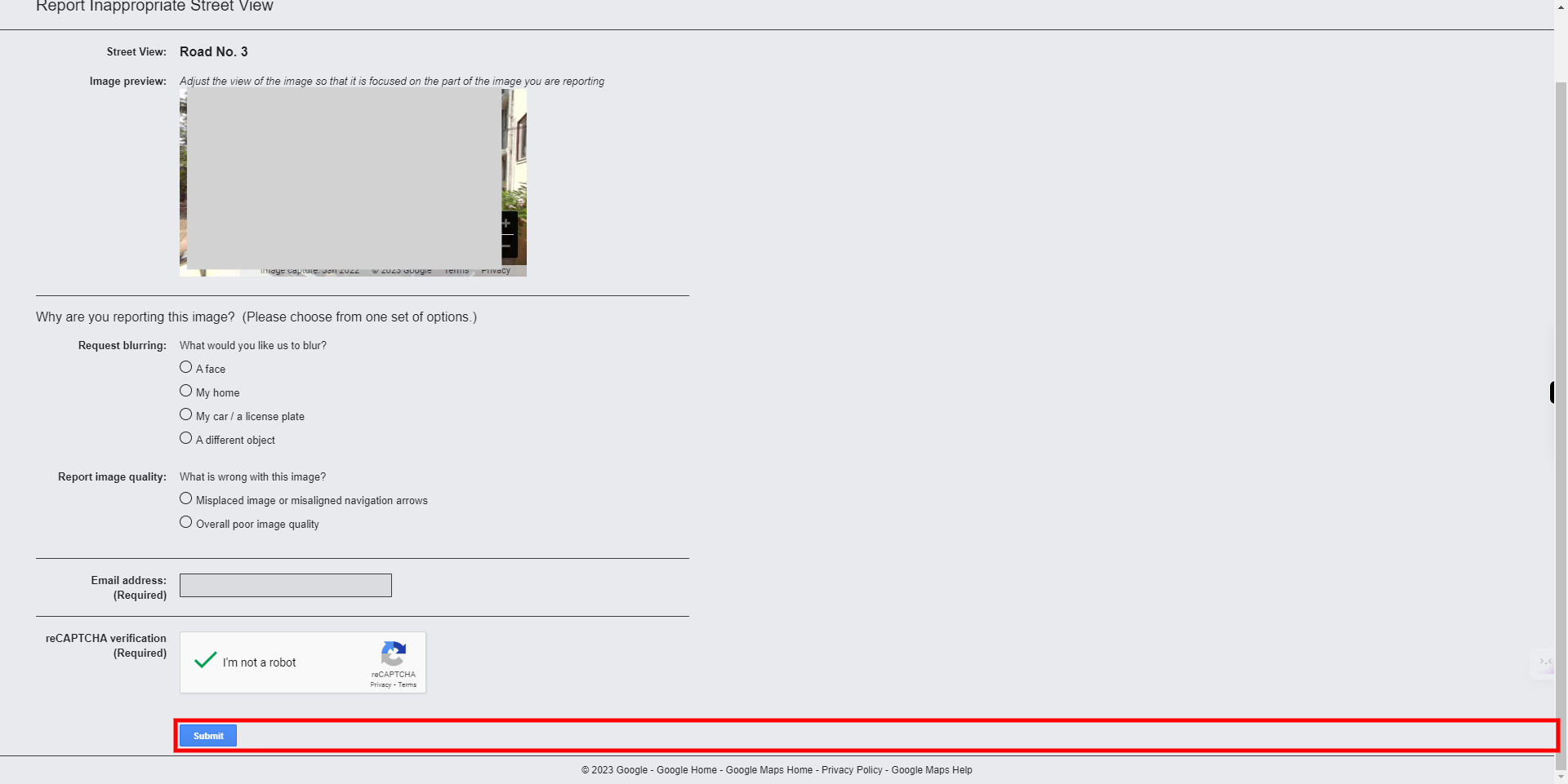 Google Maps: Report Inappropriate Image