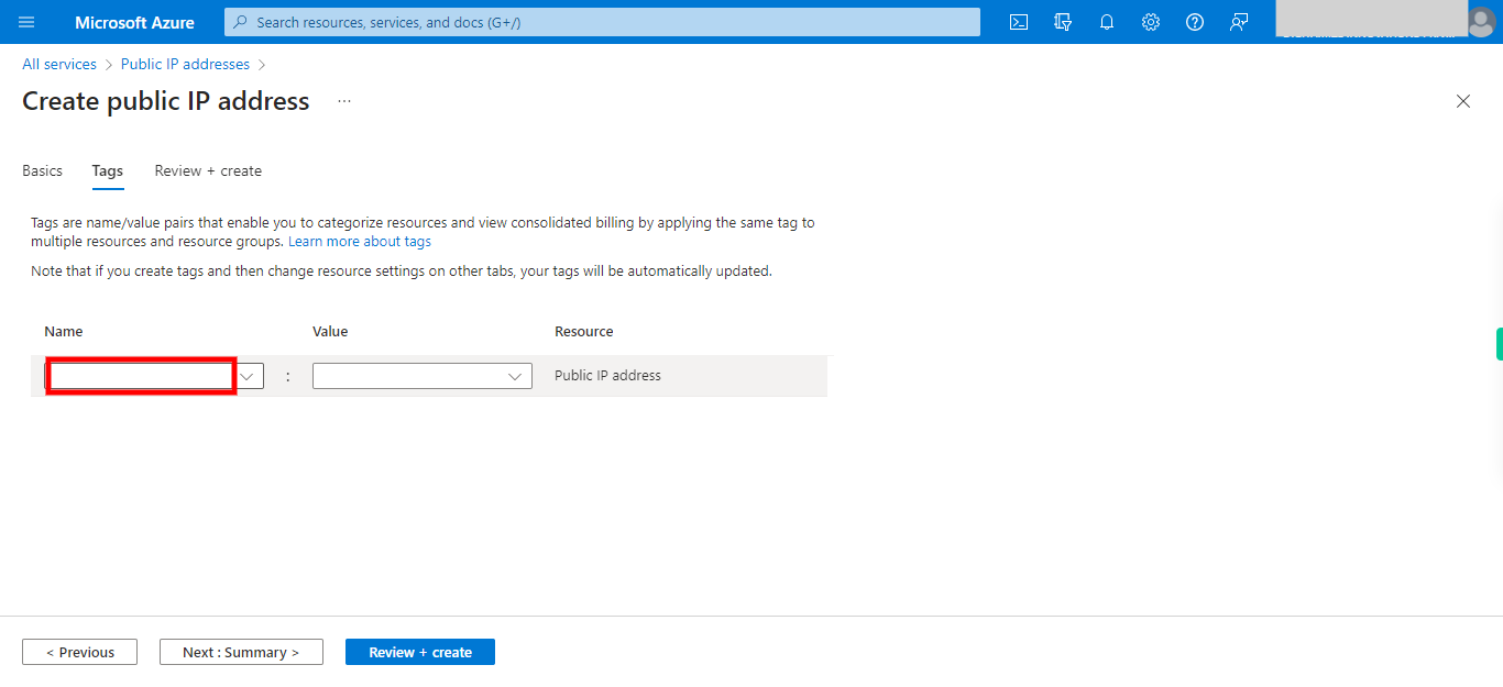 Create public IP address - Microsoft Azure