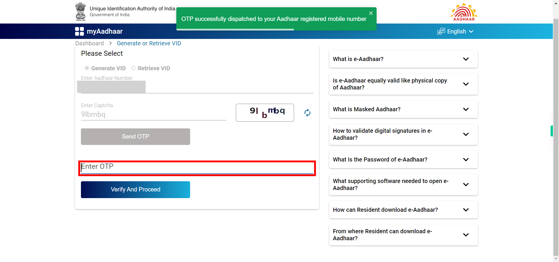 myAadhaar - Unique Identification Authority of India | Government of India