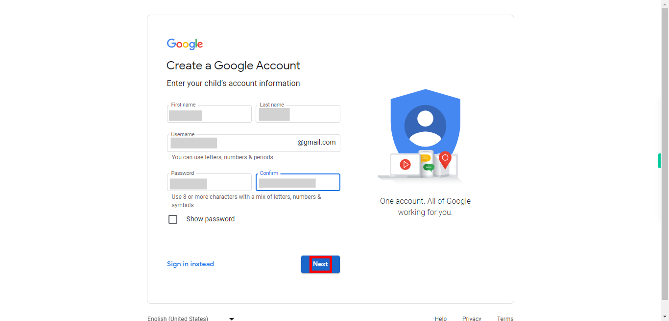 Create your Google Account