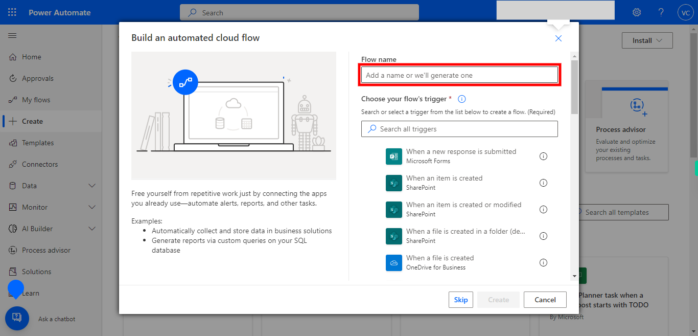 Create your flow | Power Automate