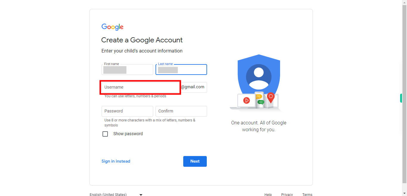 Create your Google Account