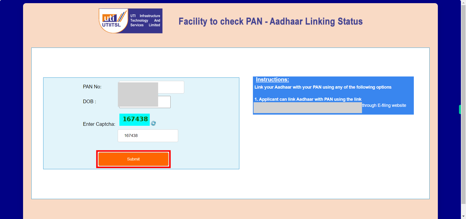 PAN Aadhaar Linking Check