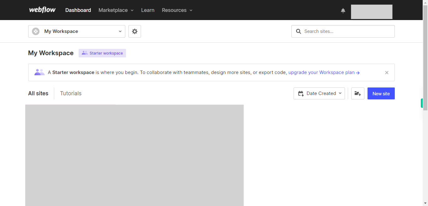 My Workspace Sites - Webflow