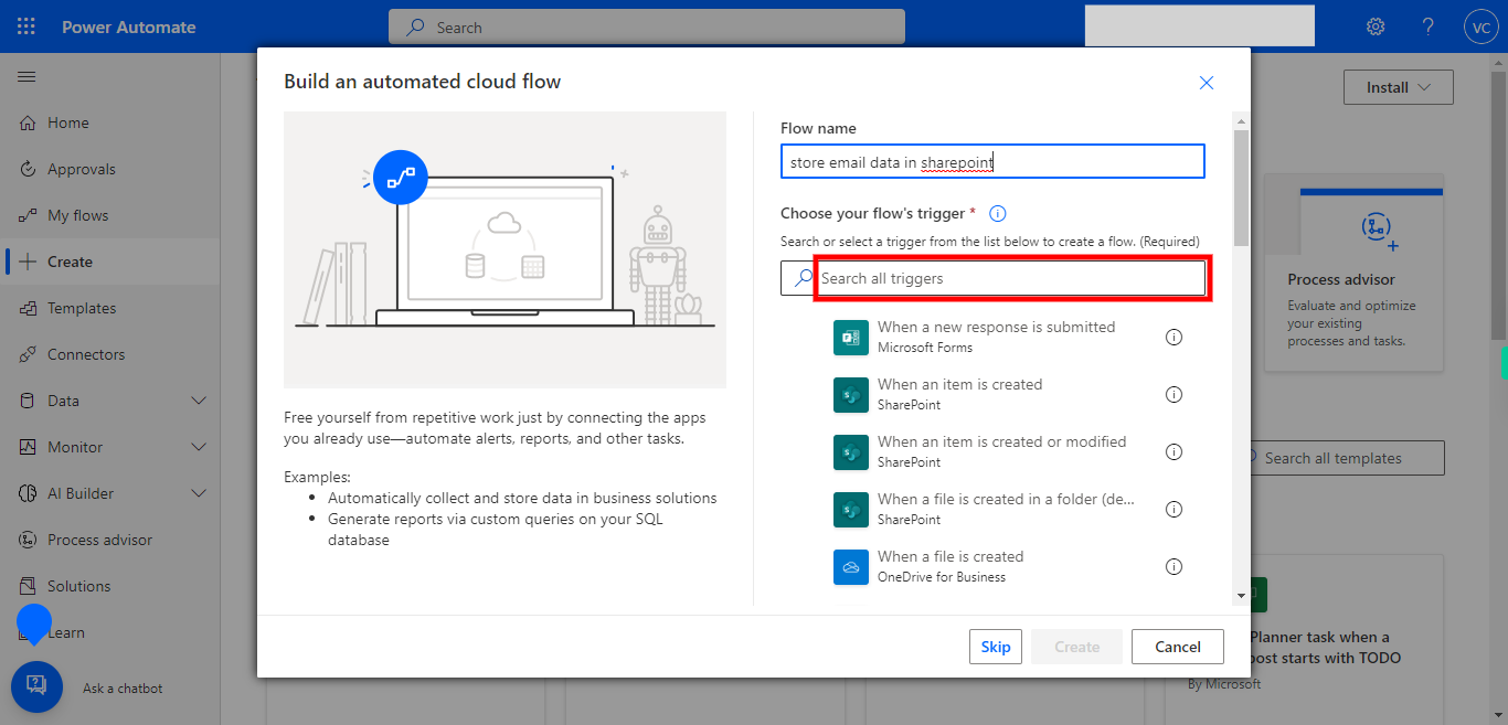 Create your flow | Power Automate