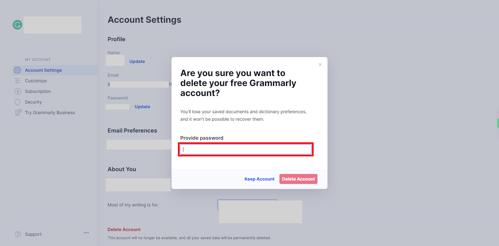 Account | Grammarly