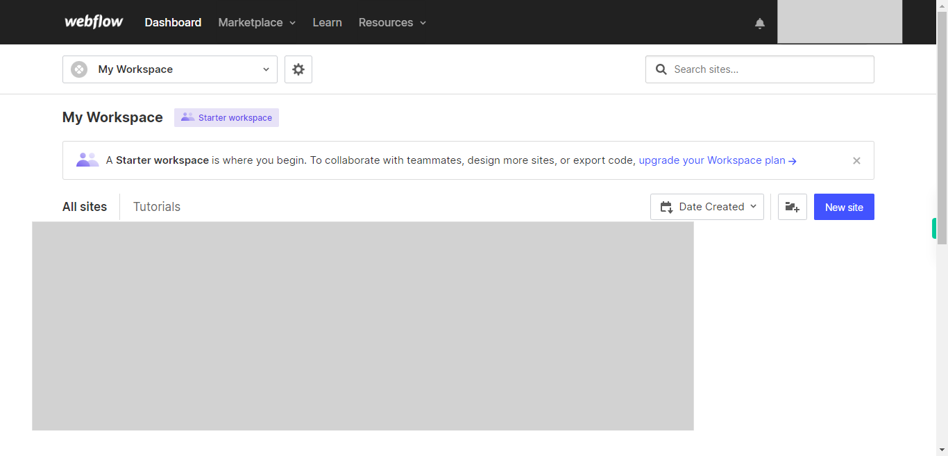 My Workspace Sites - Webflow