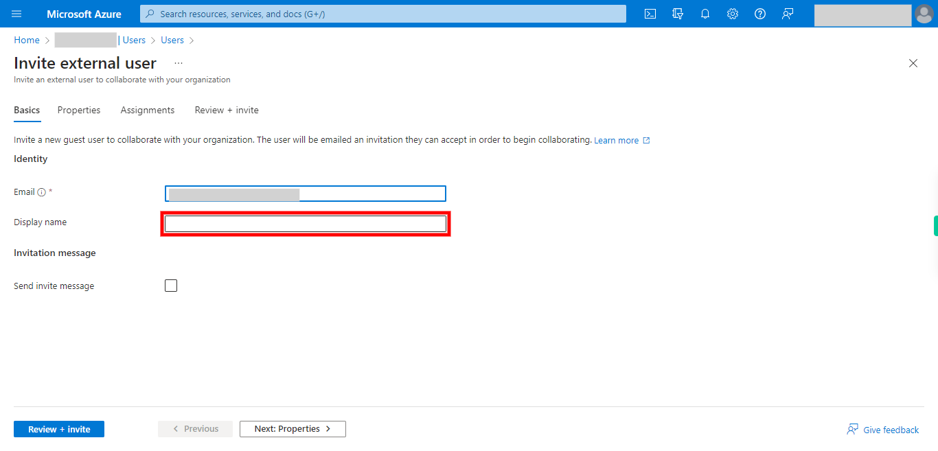 Invite external user - Microsoft Azure