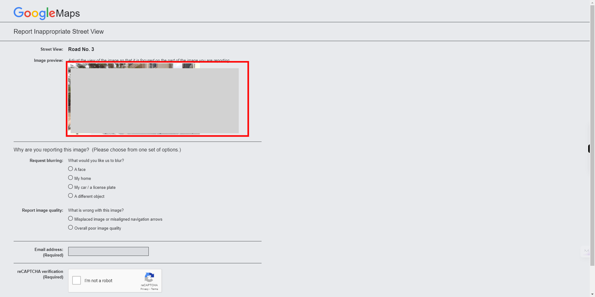 Google Maps: Report Inappropriate Image