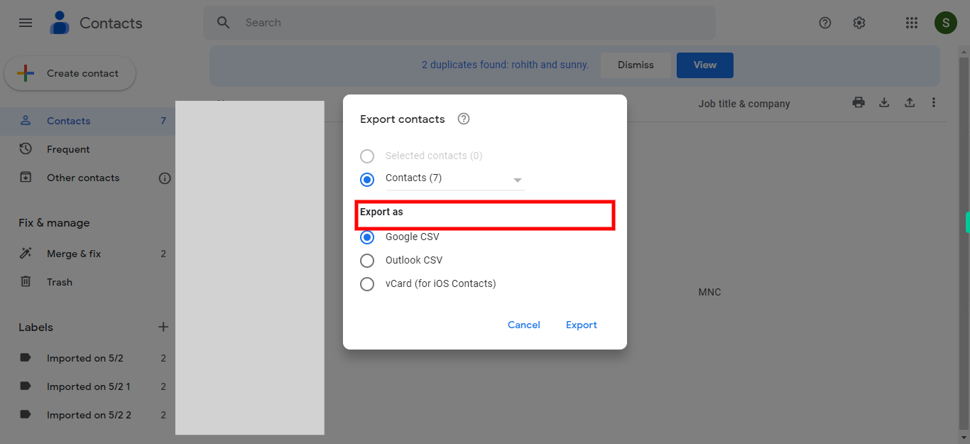 Google Contacts