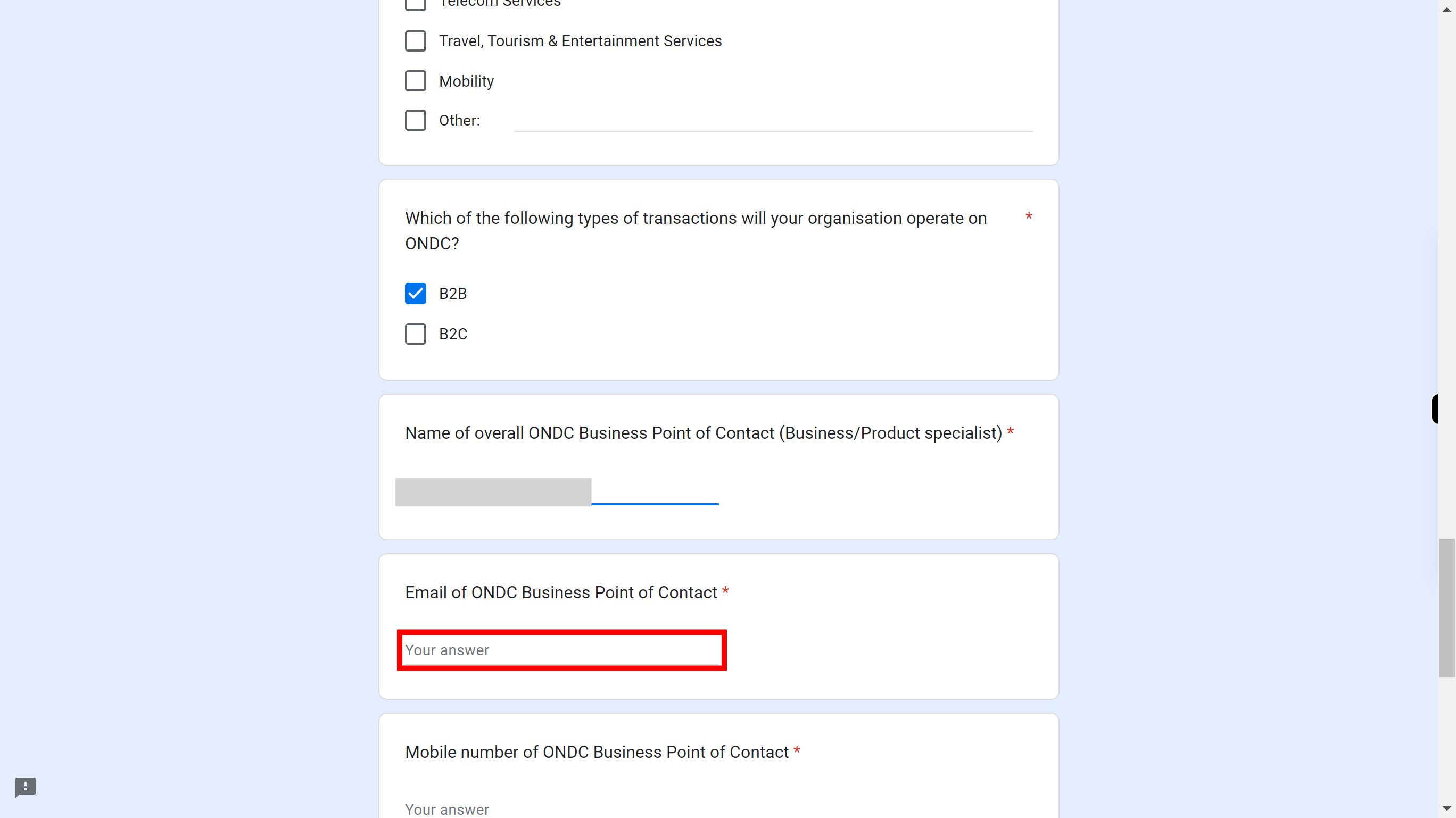 Network Participant Profile Form