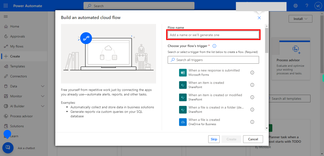 Create your flow | Power Automate