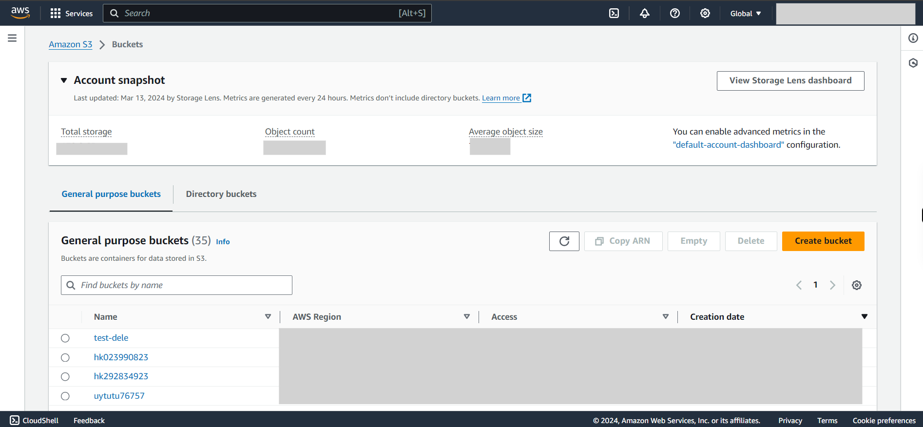 S3 Management Console